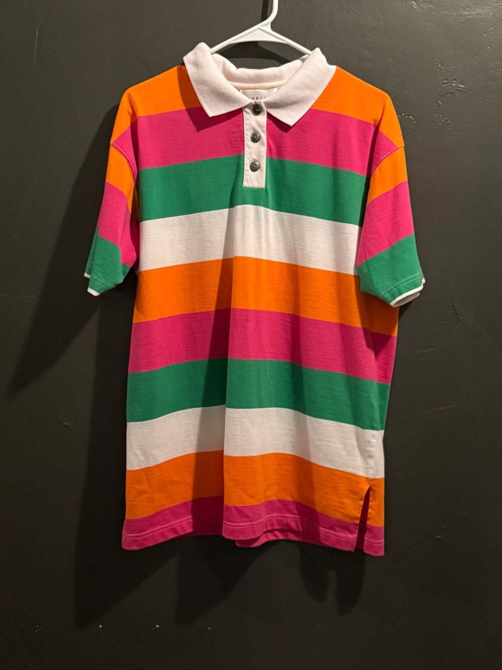 Vintage Carolina Colours Striped Polo Shirt Size M/L